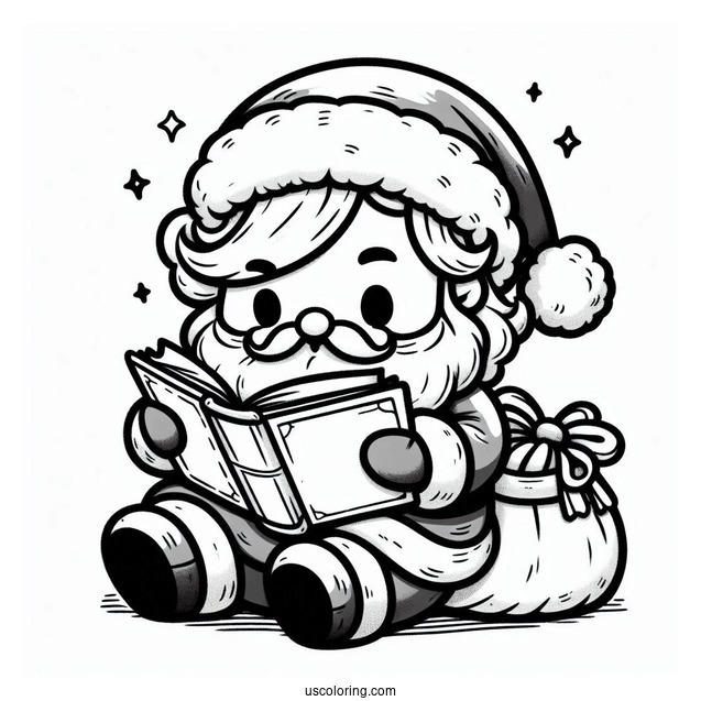 Cute Santa Reading His Naughty Or Nice List