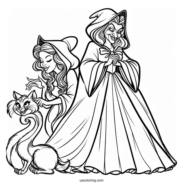 Coloring Page Of The Wicked Stepmother From Cinderella