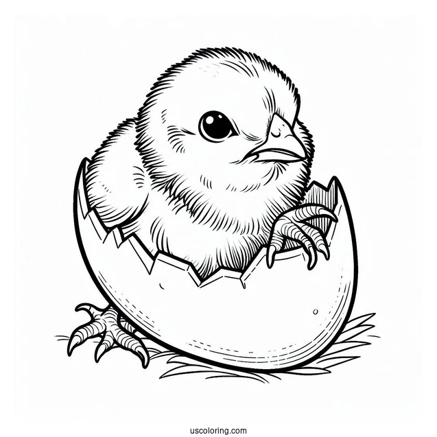 Baby Chick Hatching From Egg To Color