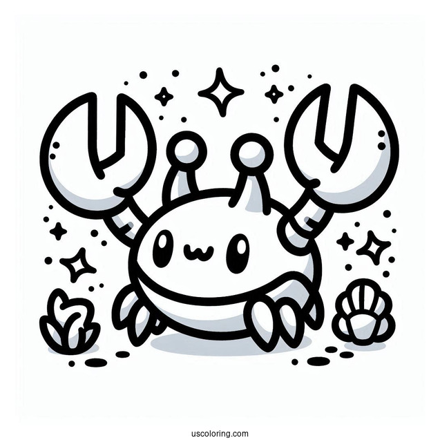Easy Krabby Outline Coloring Page For Preschoolers