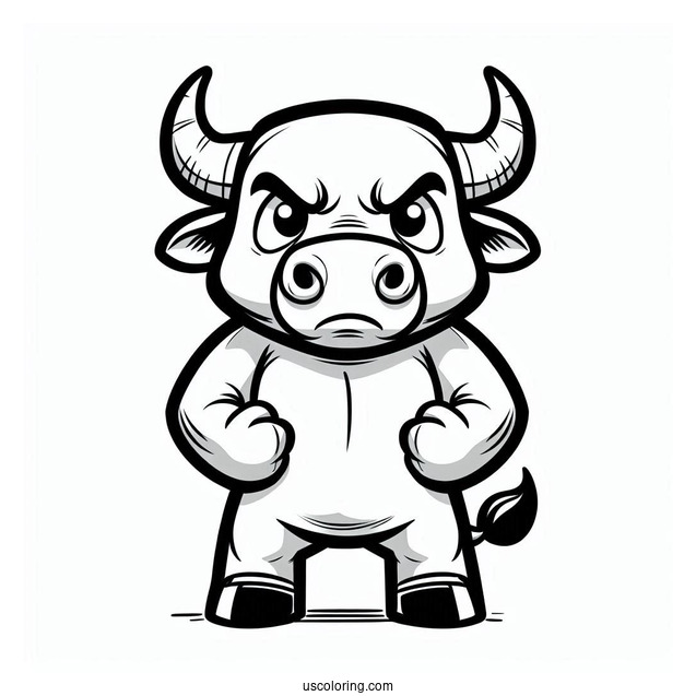 Coloring Page Of Angry Cartoon Bull
