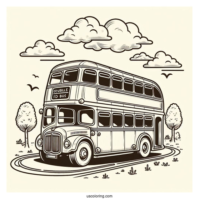 Double Decker Bus Coloring Page