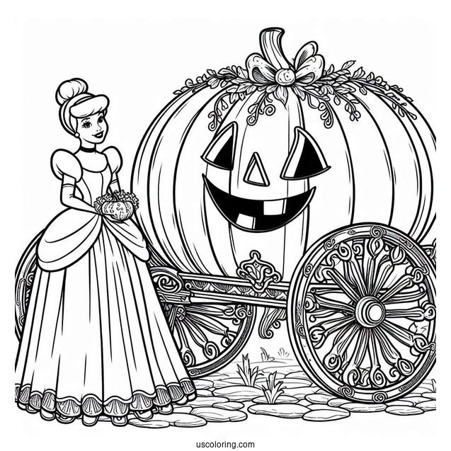 Cinderella Pumpkin Coach Coloring Sheet