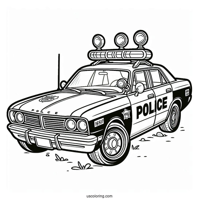 US Police Car Coloring Page
