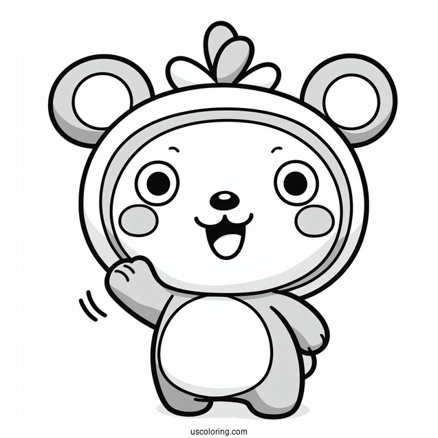 Pororo Coloring Page Of Rody Grinning And Waving