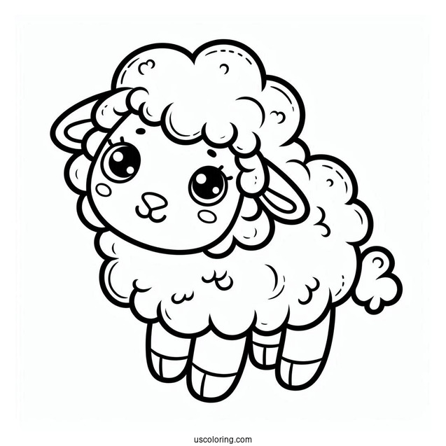 Simple Outline Of Sheep For Toddlers