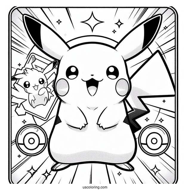 Detailed Pokemon Card Of Pikachu