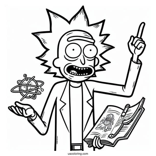 Rick Lecturing Morty Coloring Page
