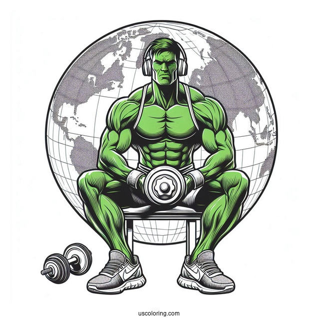 Detailed Hulk With World In Background