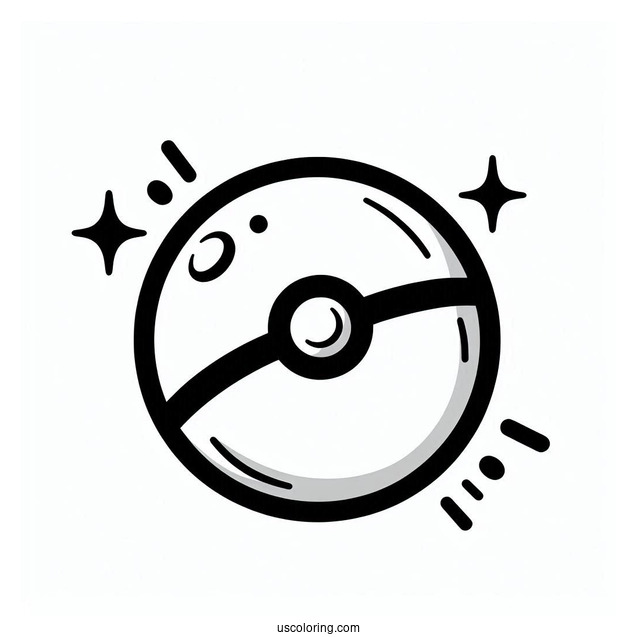 Pokéball Coloring Page Of Simple Pikaball Outline For Preschoolers