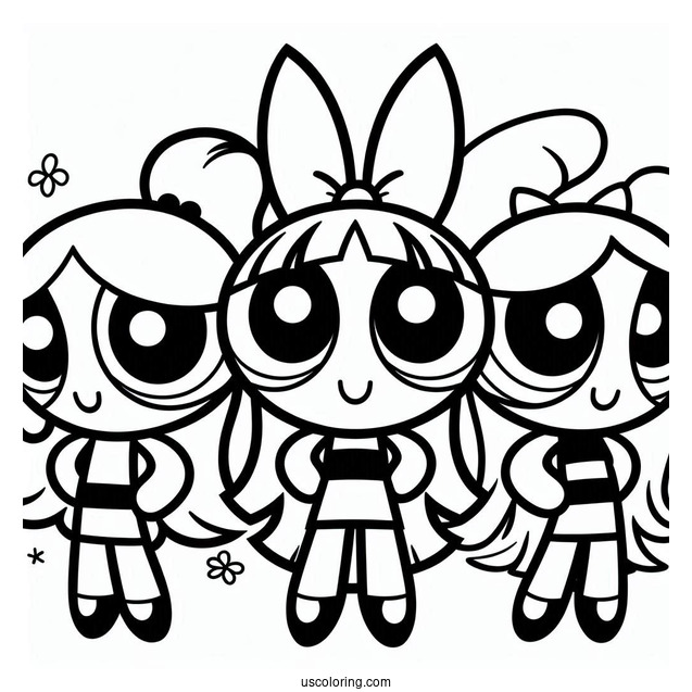 Powerpuff Girls Coloring Page For Kids