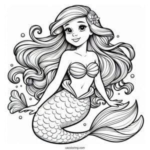 Detailed Little Mermaid Coloring Page