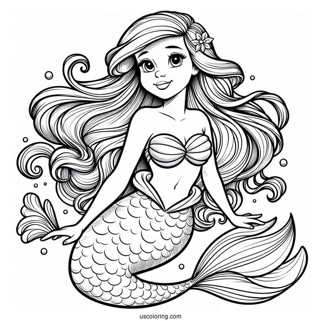 Detailed Little Mermaid Coloring Page