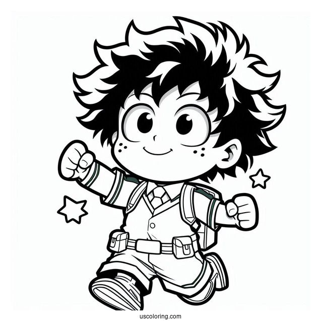 Simple Deku Coloring Page One For All