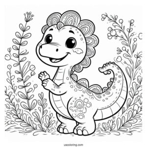 Happy Camarasaurus Dinosaur Coloring Page For Kids