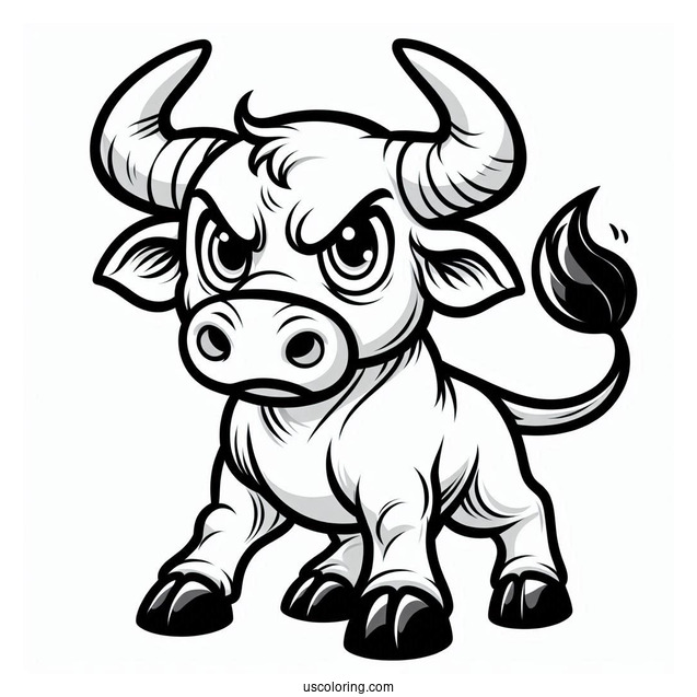 Coloring Page Of Angry Cartoon Bull
