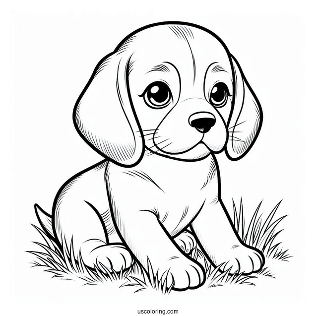 Beagle Puppy On Grass
