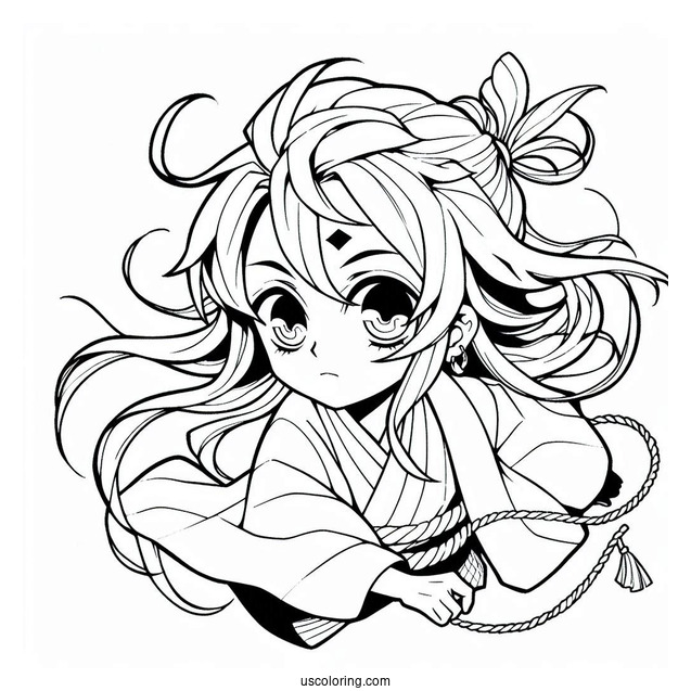 Sweet Tanjiro Coloring Page Catching Kanao Tsuyuri