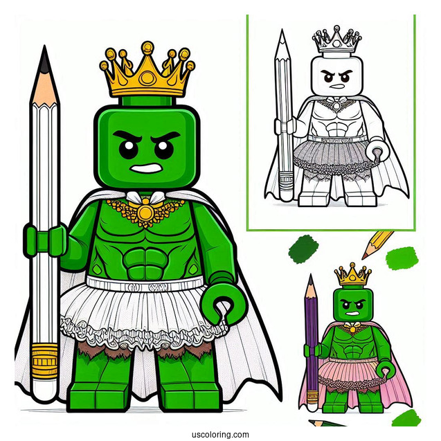 Lego Hulk Coloring In Sheet
