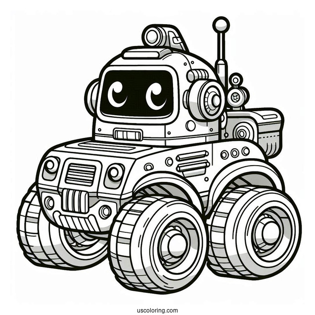 Robot Car Coloring Page