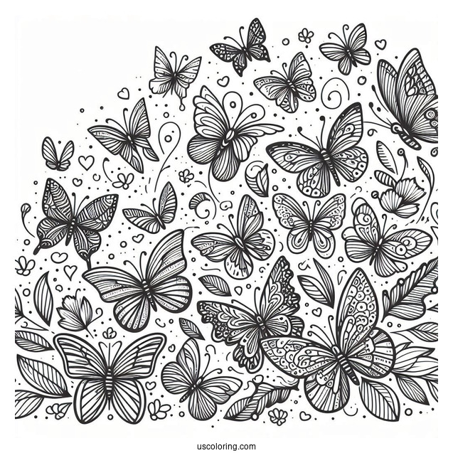 Dozens Of Butterflies Fluttering Around