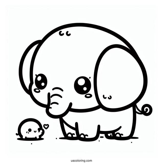 Kawaii Elephant With Little Trunk