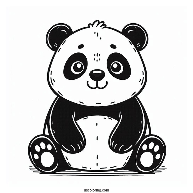 Simple Outline Of Panda To Color For Toddlers
