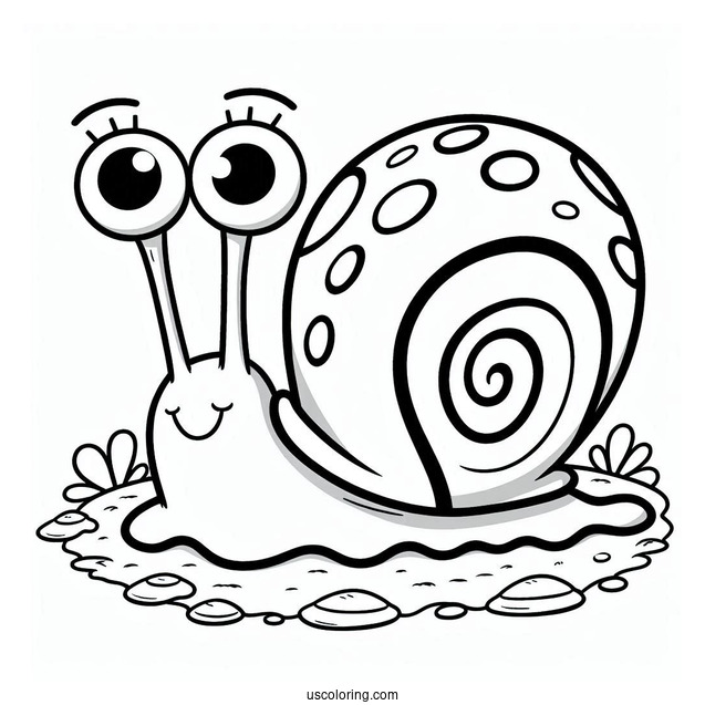 Garry The Snail Coloring Picture For Kids