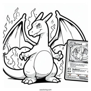 Coloring Page Of Charizard Pokemon Card