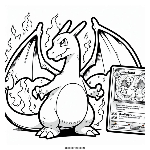 Coloring Page Of Charizard Pokemon Card