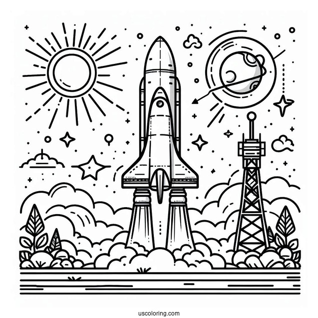SLS Block 1 NASA Rocket Coloring Page