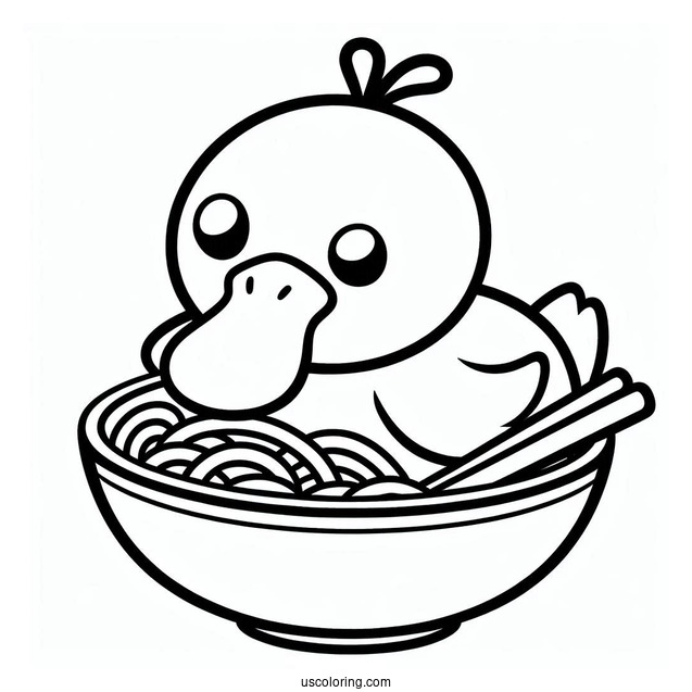 Psyduck Coloring Page In Cup Noodles