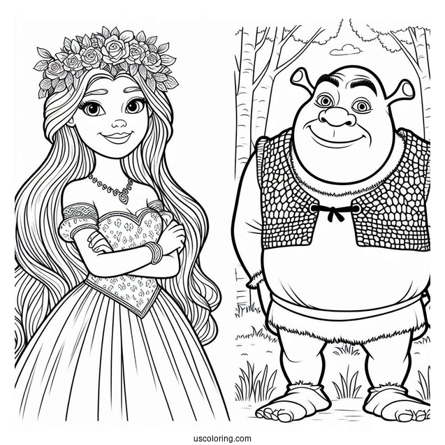 Princess Fiona As a Ogre To Color