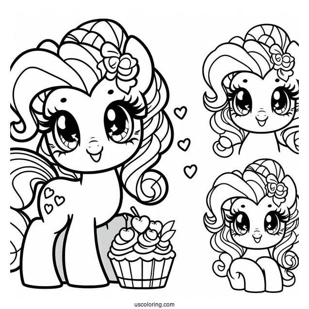 Kawaii Pinkie Pie Coloring Page For Preschoolers