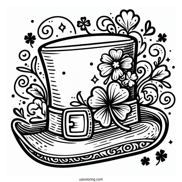 Lucky St Patrick_s Day Hat To Color