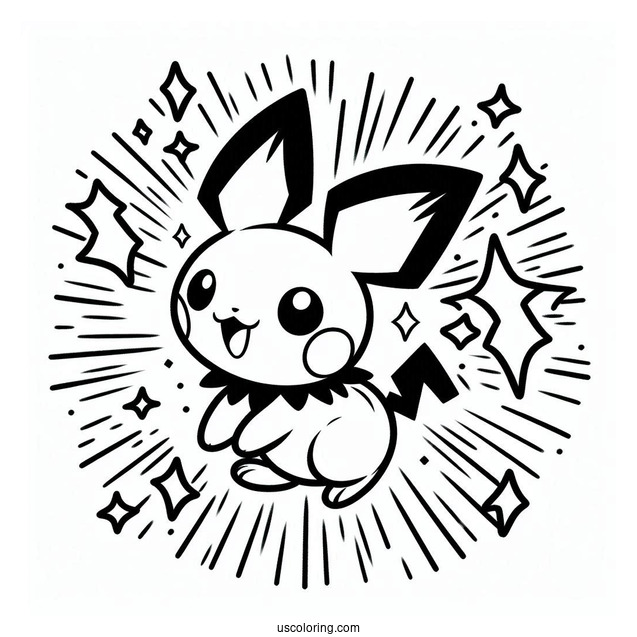 Energy Patch Pichu Coloring Page Pokemon Card