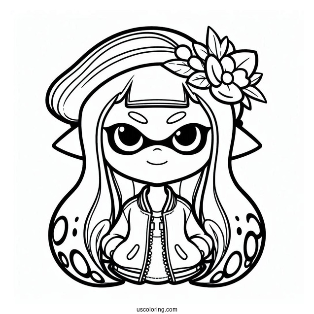 Splatoon Coloring Page Of Marina Ida Outline Splatoon 2