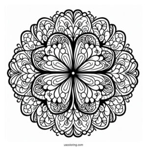 St. Patrick's Day Coloring Page Intricate Clover Mandala