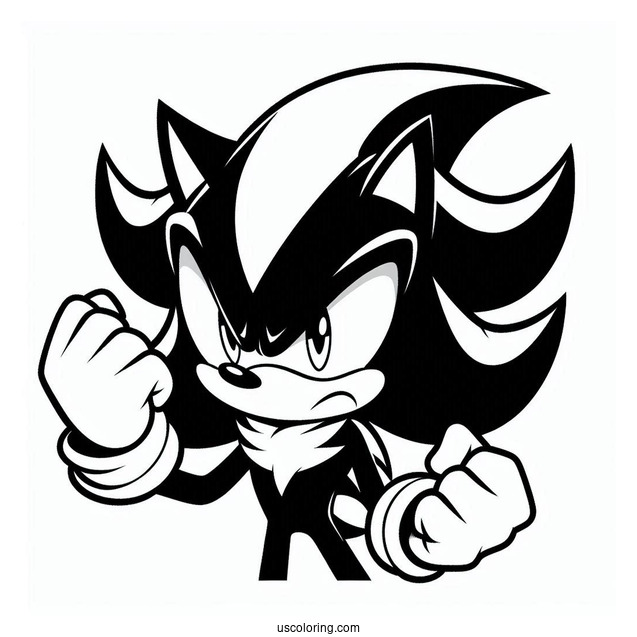 Angry Shadow Coloring Page The Hedgehog
