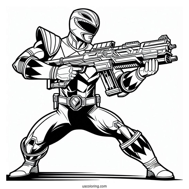 Power Ranger Holding Large Gun