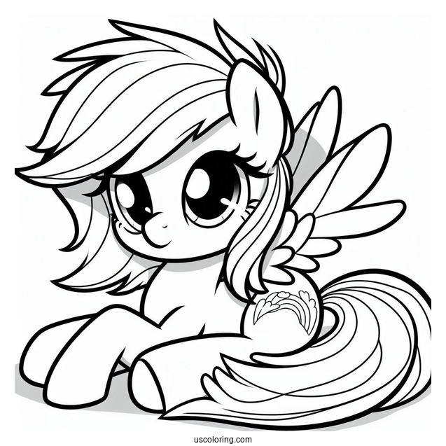 Scootaloo Sitting On Rainbow Dash Coloring Page