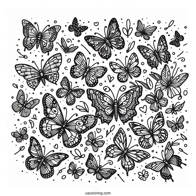 Dozens Of Butterflies Fluttering Around