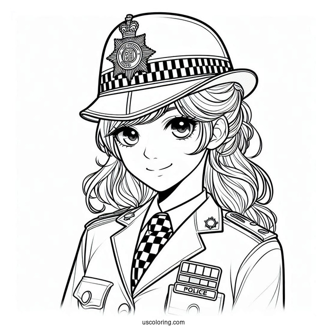 British Police Officer Coloring Page