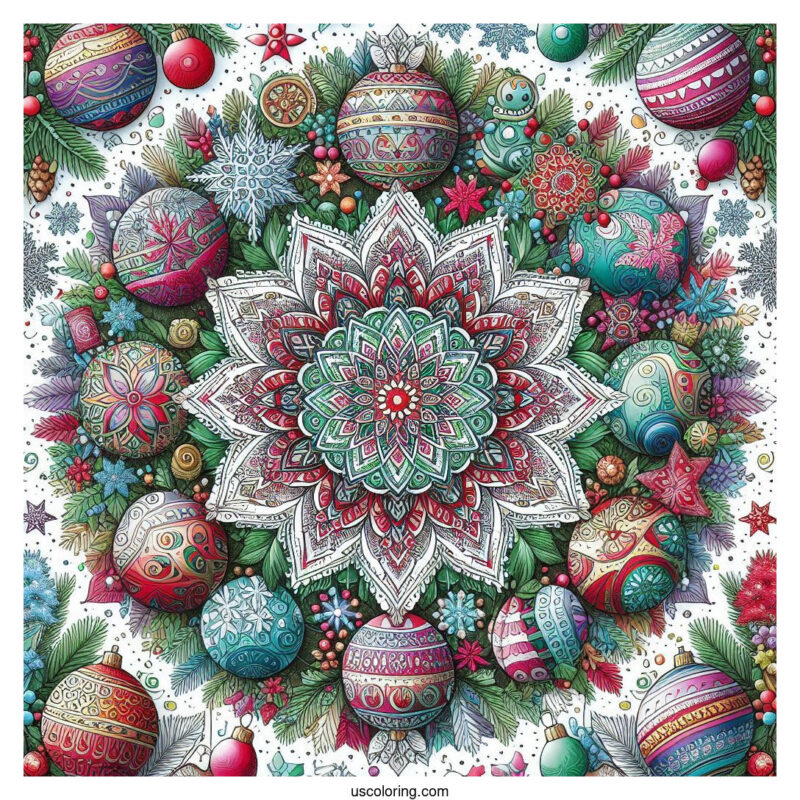 Christmas Mandala Coloring Pages Featured Image
