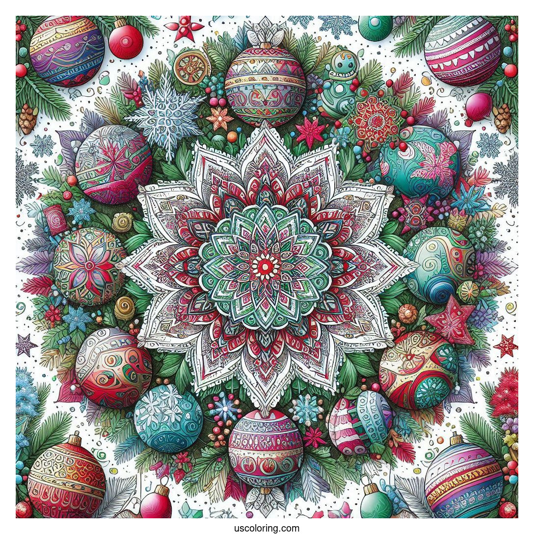 Christmas Mandala Coloring Pages Featured Image