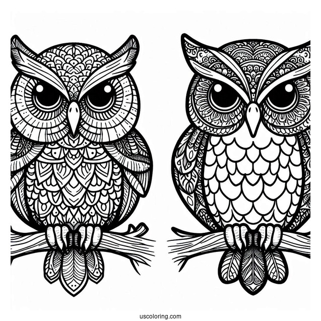 Detailed Owl Coloring Page