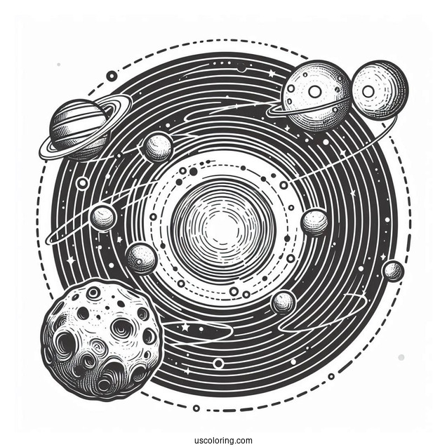 Solar System Map With Asteroid Belt Coloring Page
