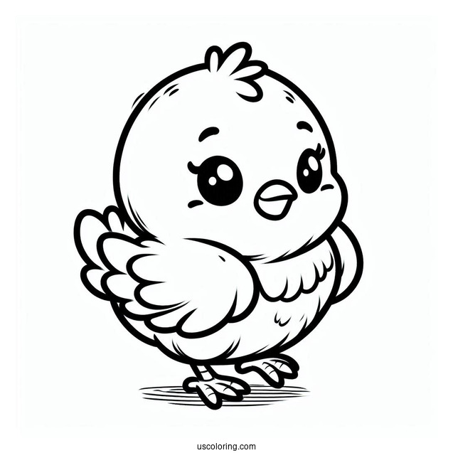 Adorable Baby Chick Coloring Sheet For Kids