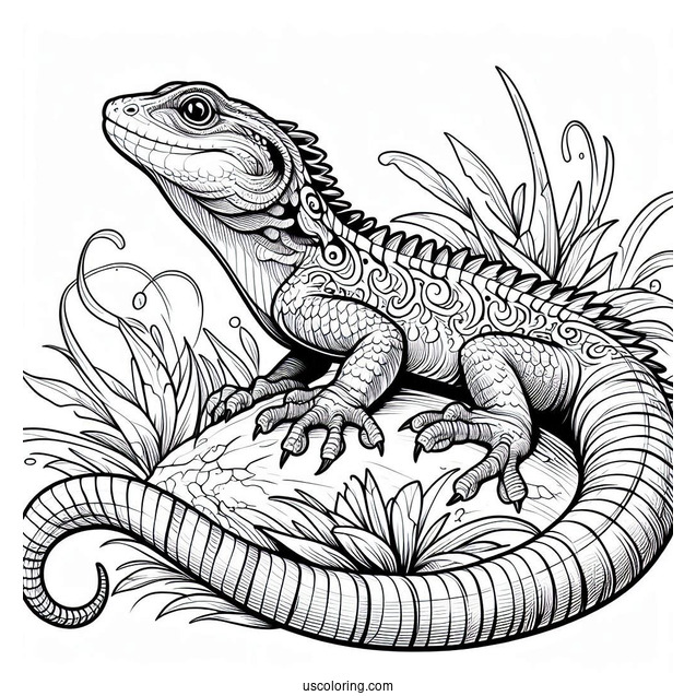 Draco Flyzard Lizard Coloring Page