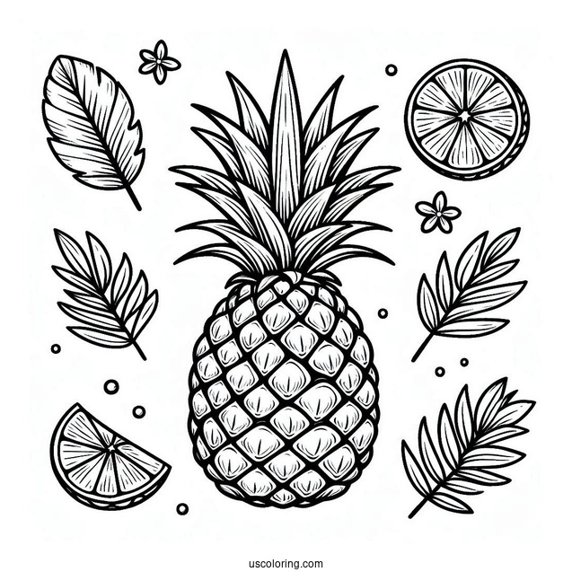 Pineapple Plant Coloring Page
